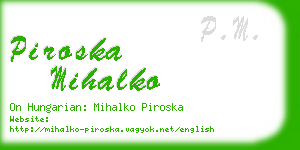 piroska mihalko business card